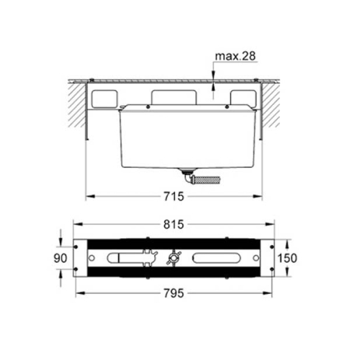 Grohe 4 5 Delikli Küvet Bataryası İçin Montaj Plakası - 29037000 - Thumbnail