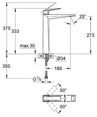 Grohe Allure Brilliant Tek Kumandalı Çanak Lavabo Bataryası - 23114000 - Thumbnail