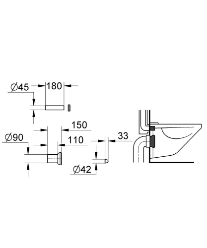 Grohe Gömme Rezervuar Klozet Arası Kada Takımı - 37311K00 - Thumbnail