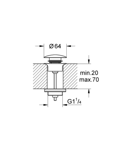 Grohe Bas-Aç Sifon Tapa Takımı Beyaz - 65807LS0 - Thumbnail