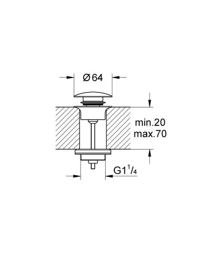 Grohe Lavabo Sifon Bas Aç Tapa Takımı - 65807000 - Thumbnail