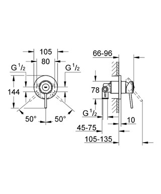 Grohe BauClassic Ankastre Duş Bataryası - 29048000 - Thumbnail