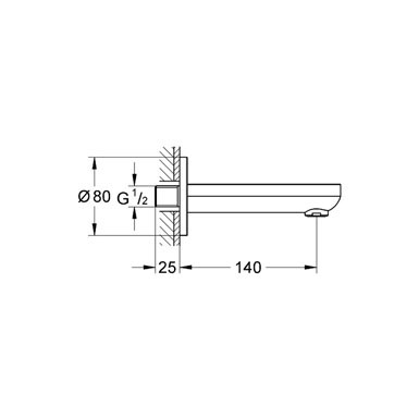 Grohe Bau Çıkış Ucu - 13255000 - Thumbnail