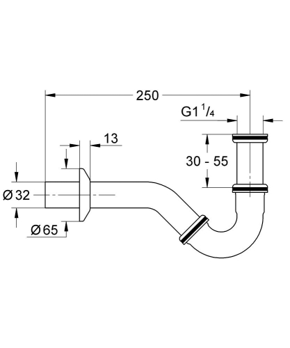 Grohe Bide Sifon altı esi 250 mm - 28946000 - Thumbnail