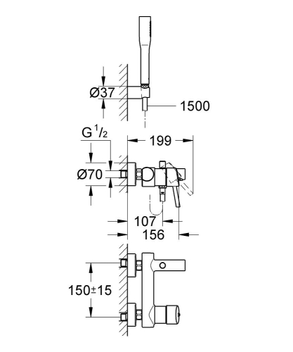 Grohe Concetto Banyo Bataryası El Duş Setli - 32212001 - Thumbnail