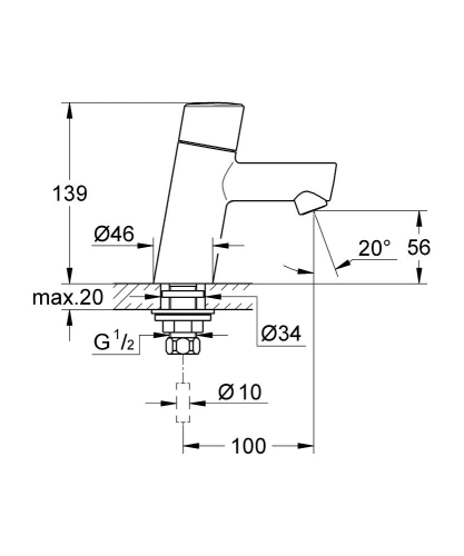 Grohe Lavabo Bataryası Concetto XS-Boyut Krom - 32207001 - Thumbnail