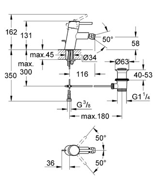 Grohe Concetto Tek Kumandalı Bide Bataryası - 32208001 - Thumbnail