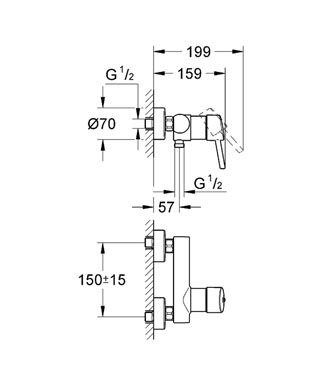 Grohe Concetto Tek Kumandalı Duş Bataryası - 32210001 - Thumbnail