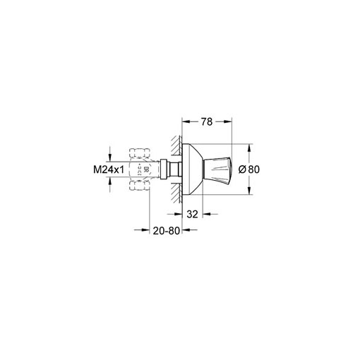 Grohe Costa L Ankastre Stop Valf - 19808001 - Thumbnail