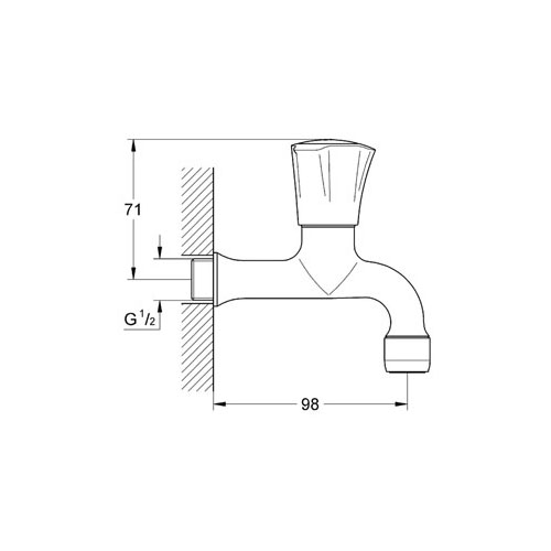 Grohe Costa L Duvardan Tek Musluk Kısa 98 mm - 30098001 - Thumbnail