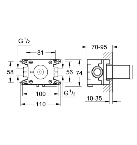 Grohe Duvar Üstü Duş Askısı Ve Duş Çıkış Dirseği Için Iç Set - 35034000 - Thumbnail