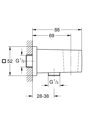 Grohe Euphoria Cube Askılı Duş Çıkış Dirseği 26370000 - Thumbnail