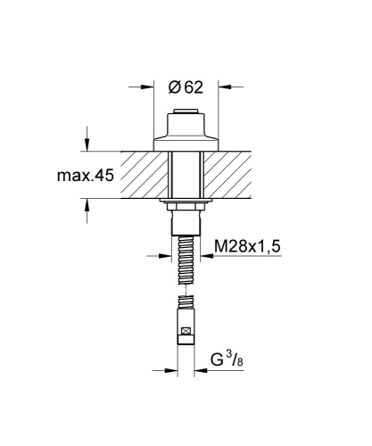 Grohe El Duşu Için Küvet Üstü Adaptör - 27151000 - Thumbnail