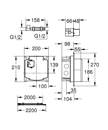 Grohe Duvardan Fotoselli Lavabo Bataryası İç Gövdesi - 36264001 - Thumbnail