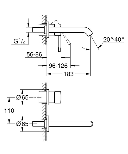 Grohe Essence 2 Delikli Lavabo Bataryası M-Size Brushed Hard Graphite - 19408AL1 - Thumbnail