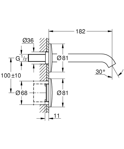 Grohe Fotoselli Duv. Ank. Lavabo Bat. Elekt. tek sugiriş 36447000 - Thumbnail