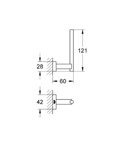 Grohe Essentials Cube Yedek Tuvalet Kağıtlığı - 40623001 - Thumbnail