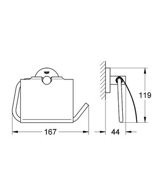 Grohe Essentials Tuvalet Kağıtlığı Kapaklı - 40367001 - Thumbnail