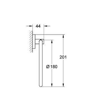 Grohe Essentials Halka Yuvarlak Havluluk - 40365001 - Thumbnail