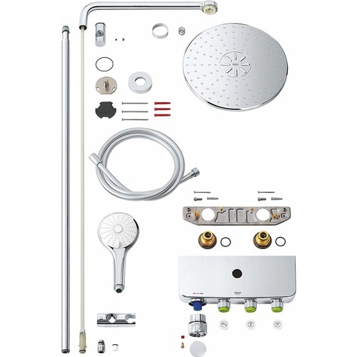 Grohe Euphoria SmartControl System 310 Duo Duvara Monte Termostatik Bataryalı Duş Sistemi - 26507000 - Thumbnail