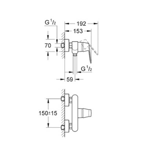 Grohe Eurocosmo Tek Kumandalı Duş Bataryası - 32837000 - Thumbnail