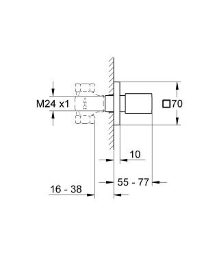 Grohe Eurocube Ankastre Stop Valf - 19910000 - Thumbnail