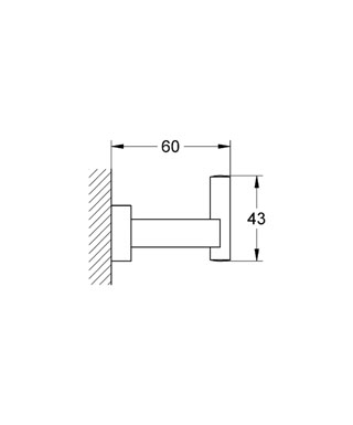 Grohe Eurocube Bornoz Askısı - 40511001 - Thumbnail