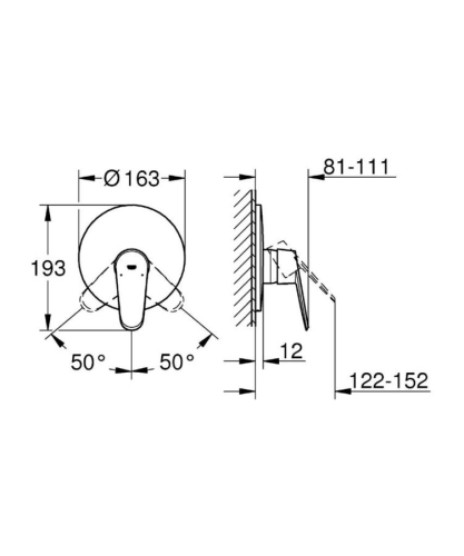 Grohe Eurodisc Cosmopolitan Ankastre Duş Bataryası - 19549002 - Thumbnail