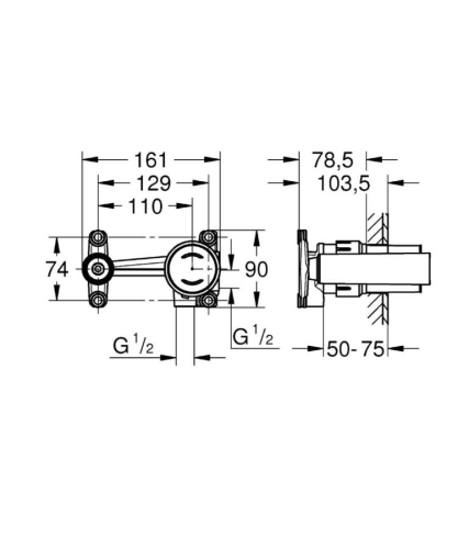 Grohe Eurodisc Joy Tek Kumandalı Lavabo Bataryaları İçin İç Gövde - 23429000 - Thumbnail