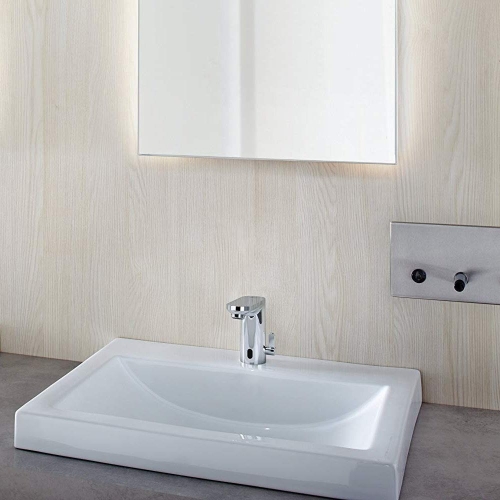 Grohe Eurosmart Cosmopolitan E Fotoselli Lavabo Bataryası, Çift Su Girişli Pilli - 36327001 - Thumbnail