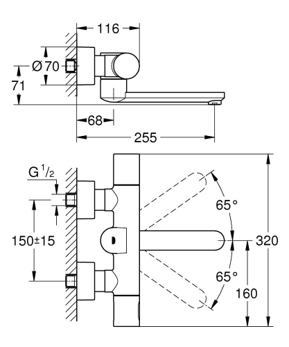 Eurosmart Cosmopolitan E Fotoselli Termostatik Lavabo Bataryası - 36333000 - Thumbnail