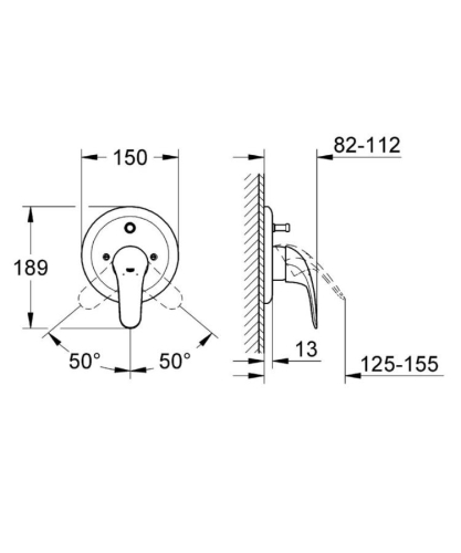 Grohe Eurosmart Ankastre Banyo Duş Bataryası - 19450002 - Thumbnail