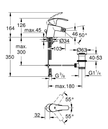 Grohe Eurosmart Tek Kumandalı Bide Bataryası S-Boyut - 32929002 - Thumbnail