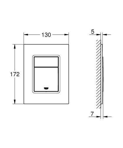 Grohe Gömme Rezervuar Kumanda Paneli Küçük ABS Krom - 37535000 - Thumbnail