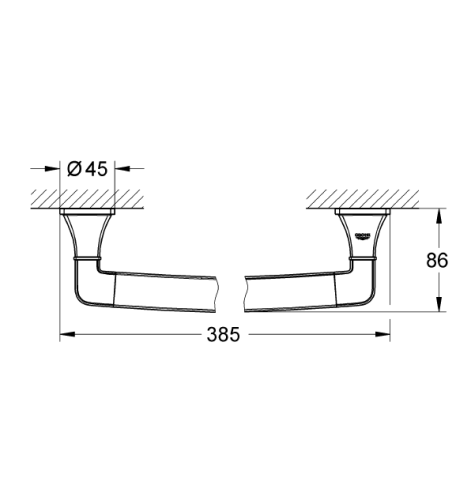 Grohe Banyo Tutamağı Barı 385 mm Grandera Krom/Altın - 40633IG0 - Thumbnail