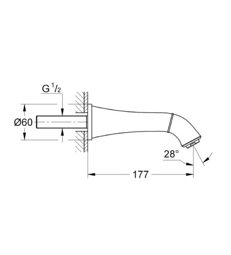 Grohe Banyo Çıkış Ucu Gagası Grandera Krom/Altın - 13341IG0 - Thumbnail