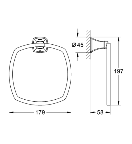 Grohe Halka Yuvarlak Havluluk Grandera Krom/Altın - 40630IG0 - Thumbnail