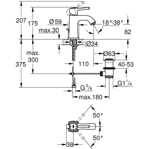 Grohe Lavabo Bataryası Grandera M-Boyut Warm Sunset - 23303DA0 - Thumbnail