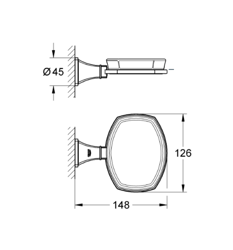 Grohe Sabunluk Ve Tutacağı Grandera Seramik Krom/Altın - 40628IG0 - Thumbnail