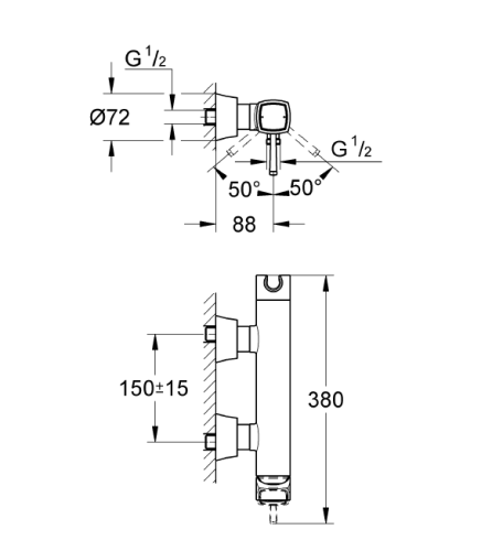 Grohe Duş Bataryası Grandera Krom - 23316000 - Thumbnail