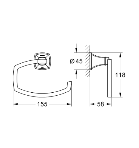 Grohe Tuvalet Kağıtlığı Grandera Krom - 40625000 - Thumbnail