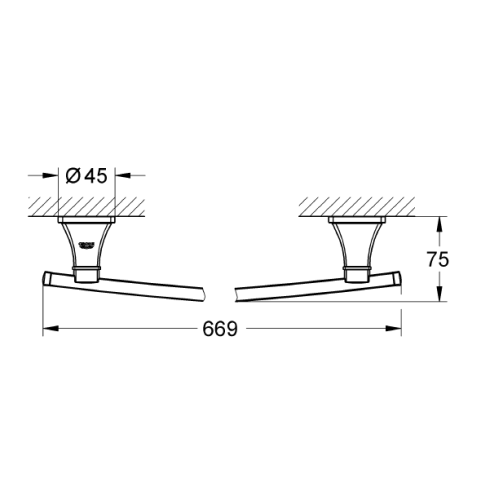 Grohe Uzun Havluluk 600 mm Grandera Krom/Altın - 40629IG0 - Thumbnail