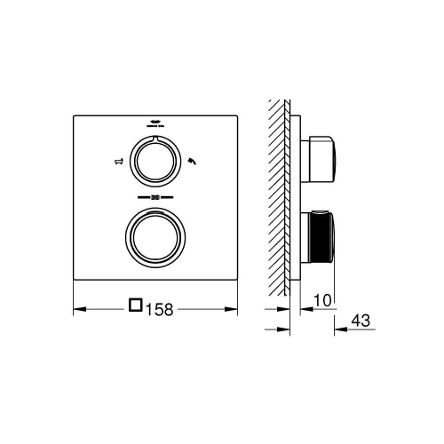 Grohe Allure 2 Yönlü El Duşu/Banyo Dolgusu İle Ankastre Kurulum İçin Termostat 19446002 - Thumbnail