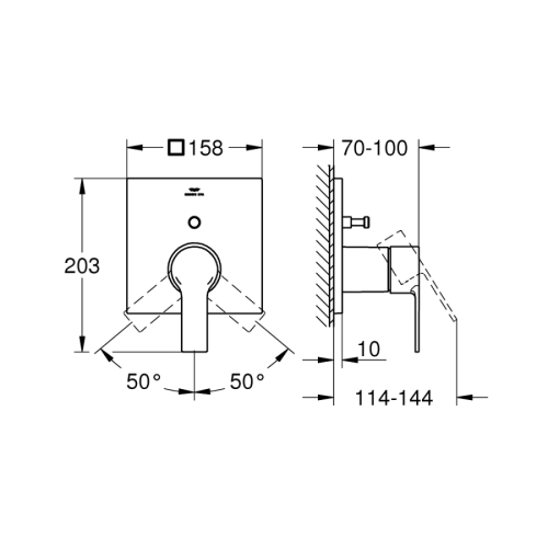 Grohe Allure Ankastre Banyo/Duş Bataryası - 19315001 - Thumbnail