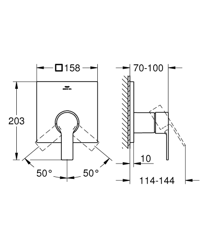 Grohe Allure Ankastre Duş Bataryası - 19317001 - Thumbnail