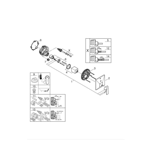 Grohe Allure Brilliant Ankastre Banyo/Duş Bataryası Brushed Hard Graphite - 24072AL0 - Thumbnail