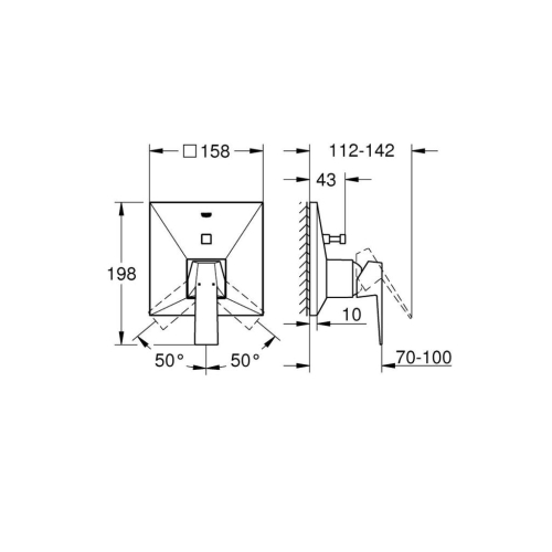 Grohe Allure Brilliant Ankastre Banyo/Duş Bataryası Brushed Hard Graphite - 24072AL0 - Thumbnail