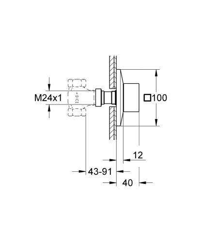 Grohe Allure Brilliant Ankastre Stop Valf - 29398000 - Thumbnail