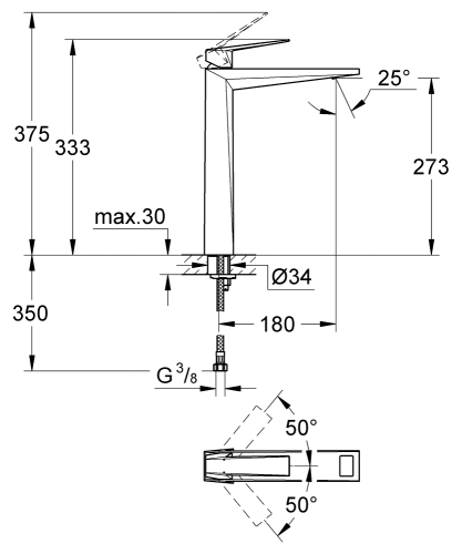 Grohe Allure Brilliant Lavabo Bataryası XL Boyut Brushed Hard Graphite - 24346AL0 - Thumbnail