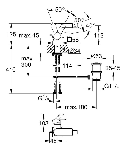 Grohe Allure Tek Kumandalı Bide Bataryası 1/2